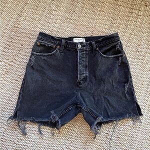 Abercrombie & Fitch The Dad High Rise black denim jean cutoff shorts 29